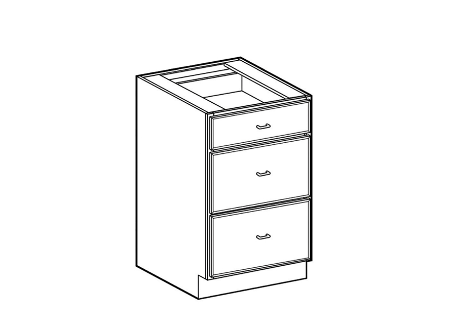 3 drawer base